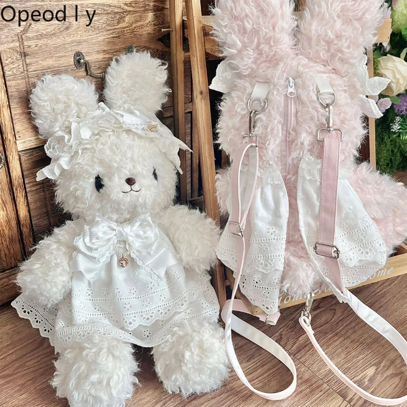 

Sweet and Cute Japanese Original Lolita Doll Backpack Cute Doll Lace Butterfly Cartoon Bunny Versatile Diagonal Span Bag Female