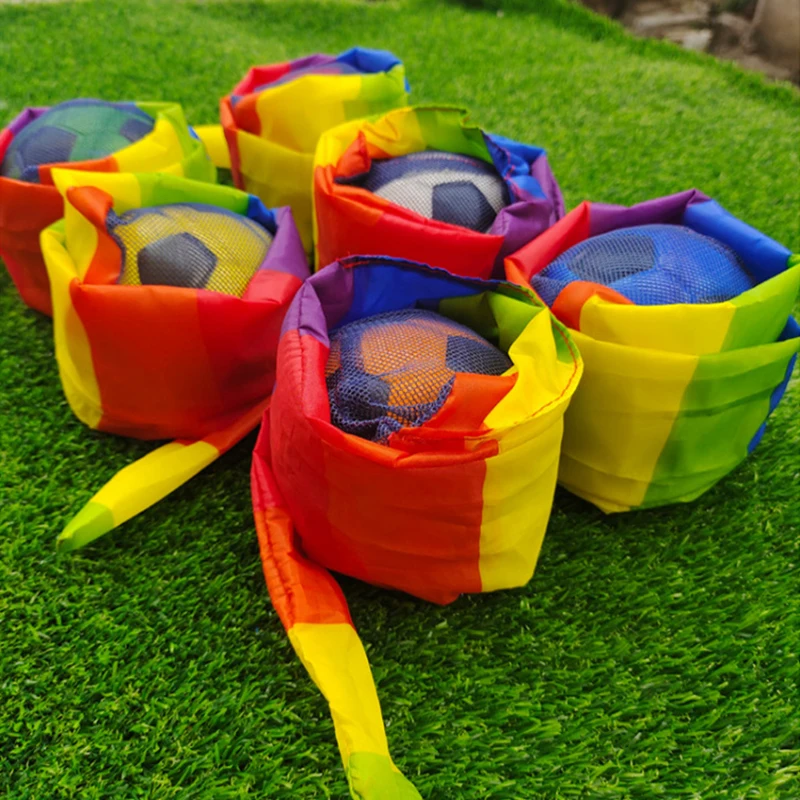 Kindergarten Hand Throwing Ball Football Rainbow Ball Fun Toy Ribbon Soft Ball Child Toy Training Physical Fitness Outdoor Props