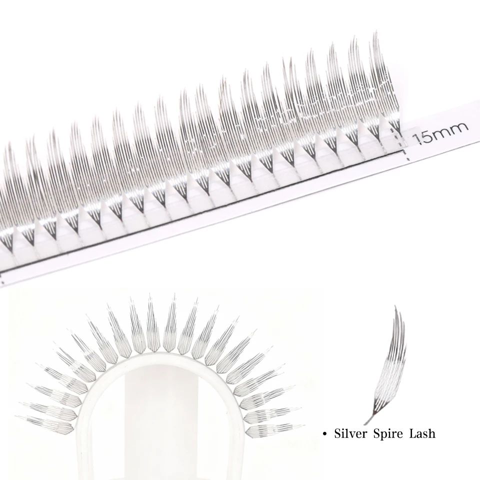 Novo dupla face holográfica comic spire cílios extensões enfeites anime pré-fabricados fãs pena forma cílios para maquiagem natal