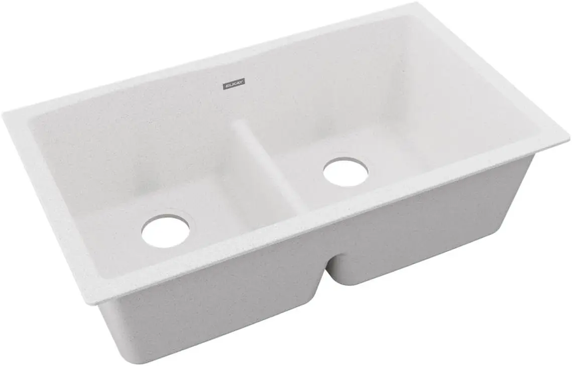 Quartz Classic Edulb3322Wh0 Pia subdermount branca igual com tigela dupla