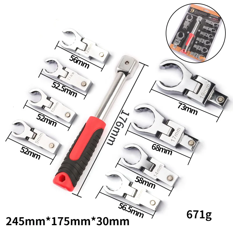 Imagem -02 - Portátil Rotatable Ratchet Wrench Grupo 72 Engrenagem Balançando a Cabeça Combinação Intercambiáveis 180 ° Torque Flexível Removível Spanner