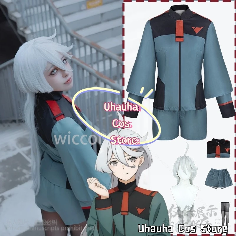 

Аниме The Witch From Cosplay Miorine Костюм Японский Jirai Kei Girls JK Солдатское пальто Сексуальные чулки Панк Униформа Хэллоуинплатье