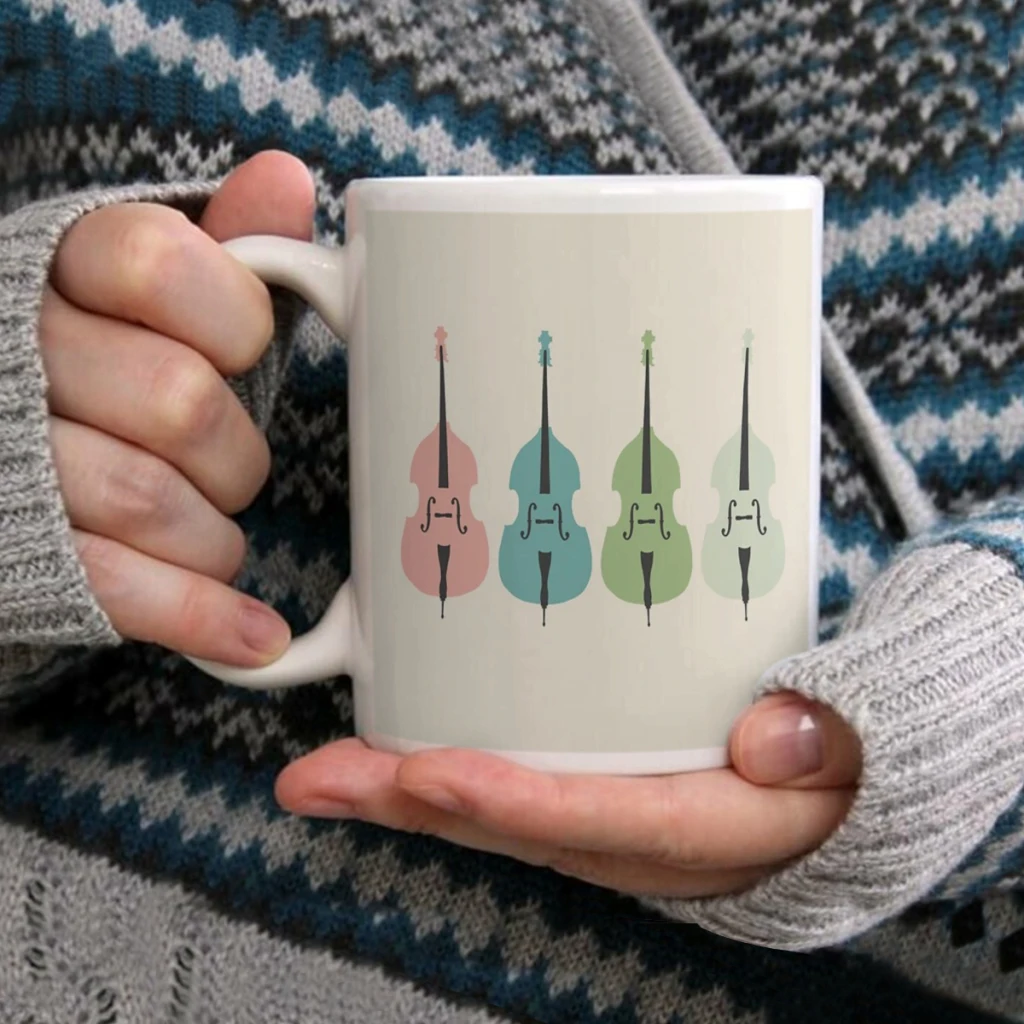 

Double Bass BluesCoffee Mug Tea Cup 11oz Coffee Cup Funny Birthday Ceramic Mug Personalized Cup