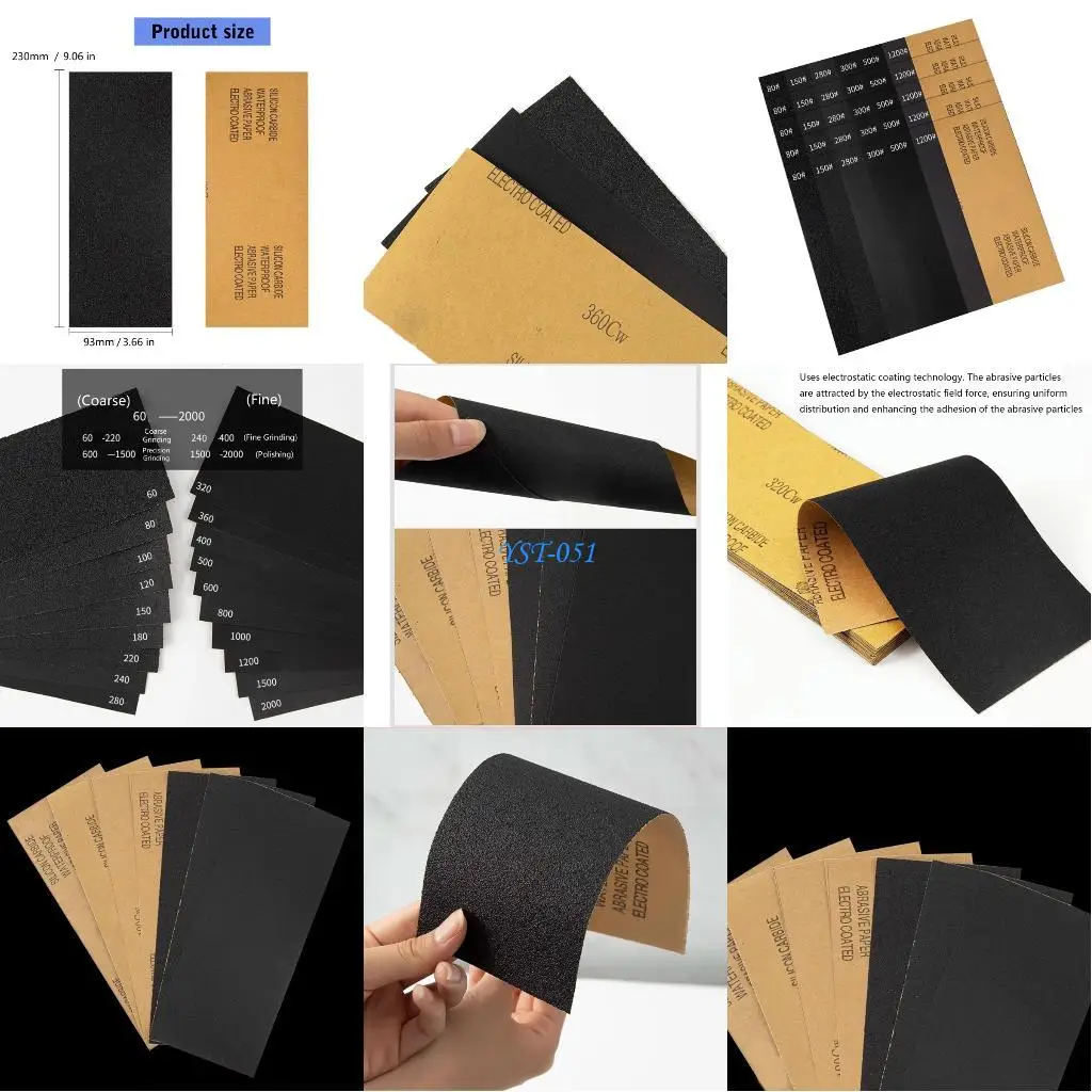 

E15A Versatile 60-2000Grit Sandpaper For Automotive Detailing Stone Refining