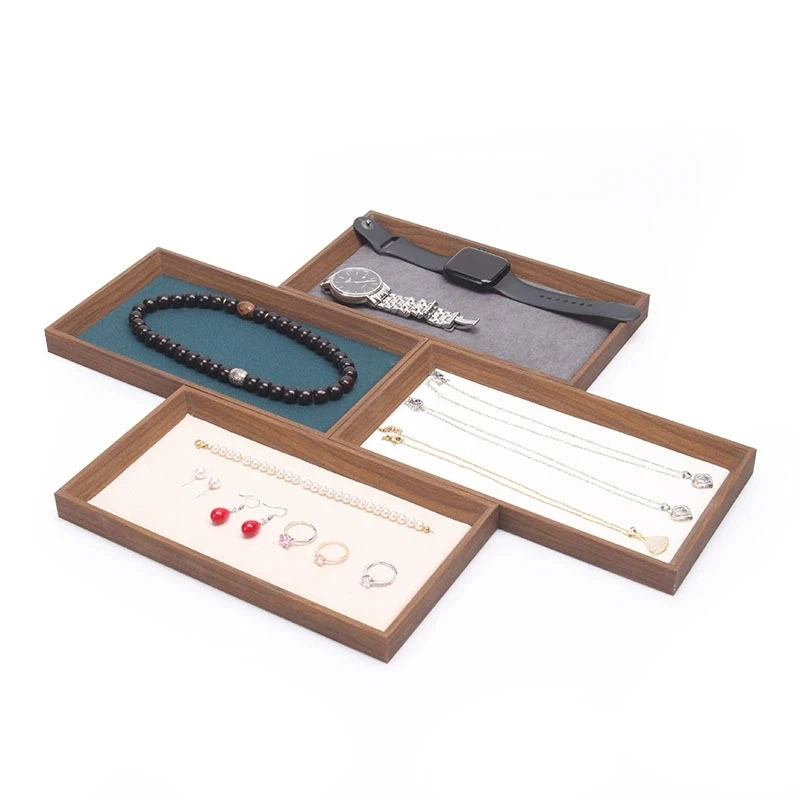 

Винтажный деревянный поднос для ювелирных изделий, многофункциональные серьги, кольца, ожерелья, браслеты, дисплей, подносы для хранения, счетчик, витрина, реквизит