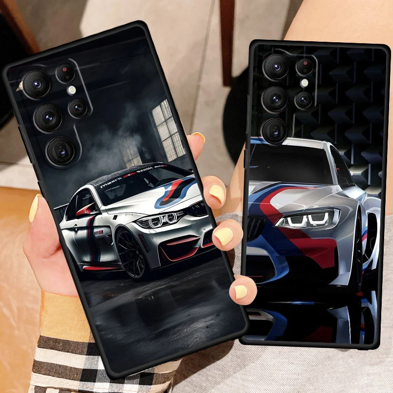 Sports Super Car Silicone TPU Black Phone Case For Samsung Galaxy S24 S23 S22 S21 S20 FE S10 S9 S10E S8 Plus Ultra Lite 5G