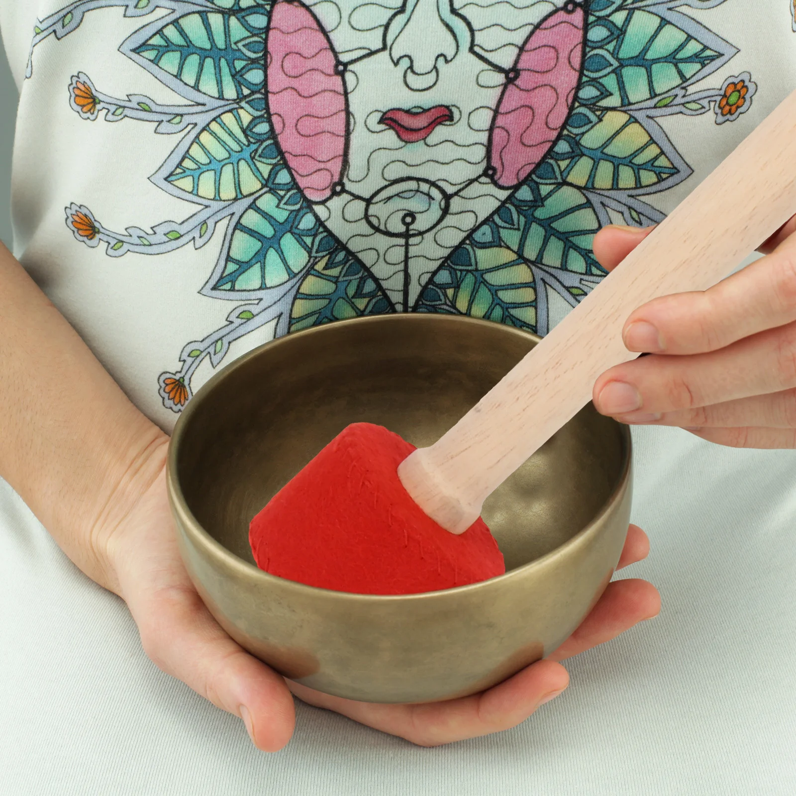 

1pc Singing Mallet Wooden Striker For Meditation Gong Tibetan Portable Wrapped Mallet Singing Bowl Supply Practical Bowl