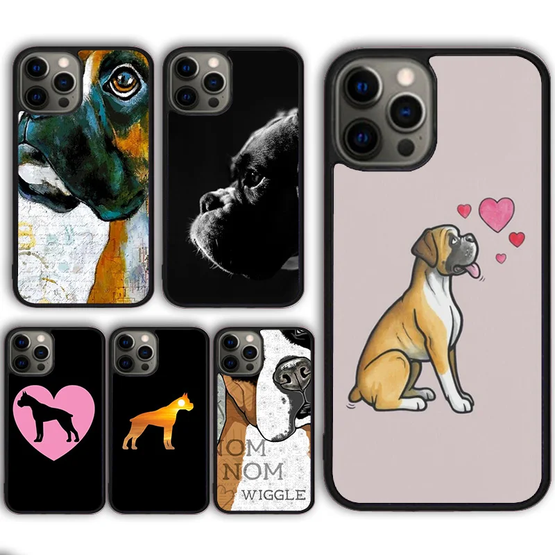 Casing penutup ponsel anjing Boxer, untuk iPhone 16 15 SE2020 13 14 11 12 Mini Pro Max 6 7 8 Plus coque fundas Shell