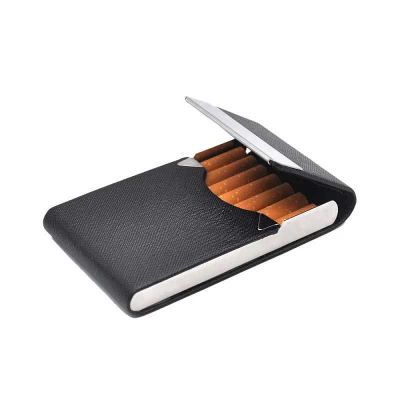 Smoking Accessories Cigarette Case 1 PC Cigar Storage Box Stainless Steel Multifunction Card Cases PU Tobacco Holder