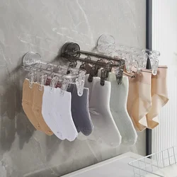 Suction Cup Folding Clothes Hanger No Need To Punch Holes Household Clothes Drying Rack Wall Hanging Sock Drying Artifact