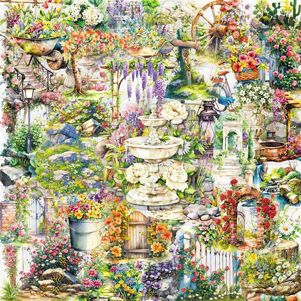 10/30/50 Stück Secret Garden Blumen- und Pflanzen-Kunststicker Ästhetische Graffiti-Aufkleber DIY Notizbuch Tagebuch Schreibwaren Transparente Sticker