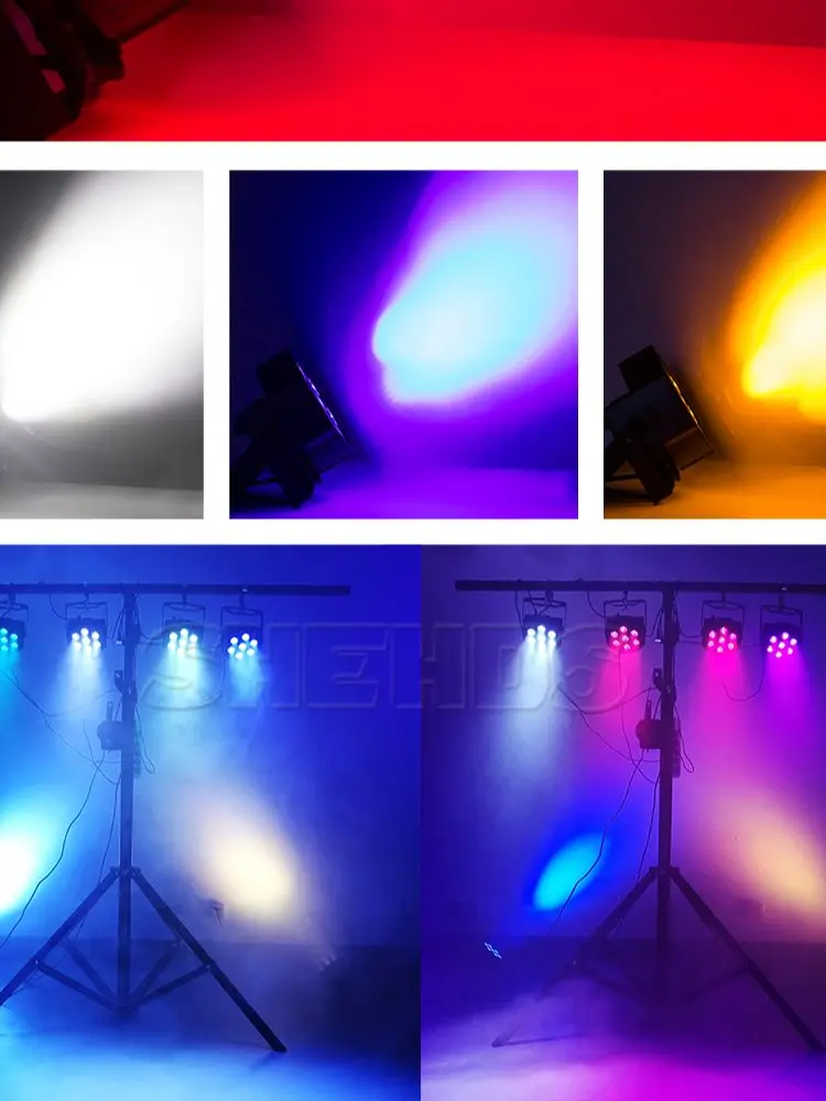 SHEHDS 1 Stück RGBWA+UV LED 7x18W 6in1 Par Licht DMX512 DJ Disco Konzert Bühnenauftritte Club Party