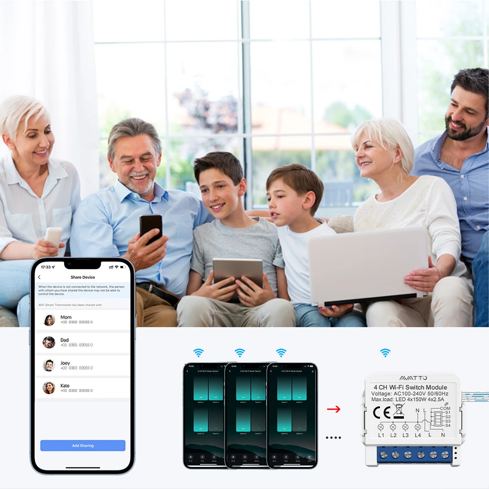 AVATTO WiFi Smart Light Switch Modul, 1/2/3/4-fach DIY-Schalter, Neutralleitersteuerung, kompatibel mit Tuya, Alexa, Google Home – Detail 11