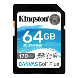 Kingston SDG3 Scheda SD 4K ad alta velocità 64 GB 128 GB 256 GB 512 GB Scheda di memoria Fino a 170 MB/s Leggi V30 U3 Flash Card C10 per fotocamera