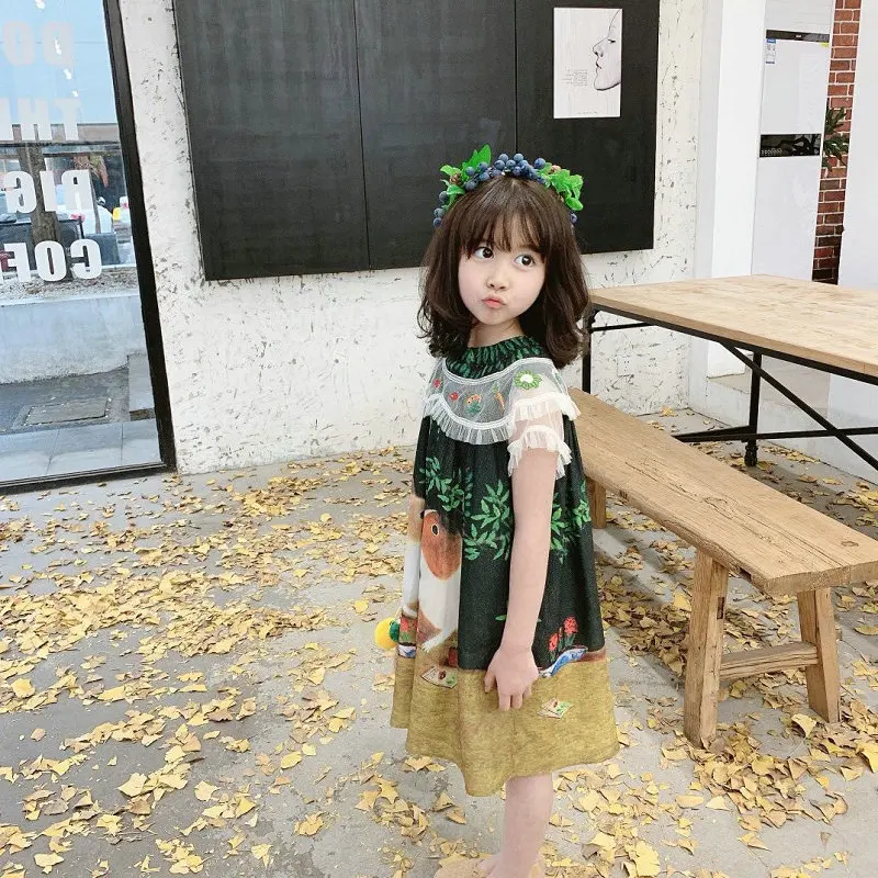 Girls' dress, imitation brand children's dress, princess dress26New summer children's clothing wholesale3-8Years Old