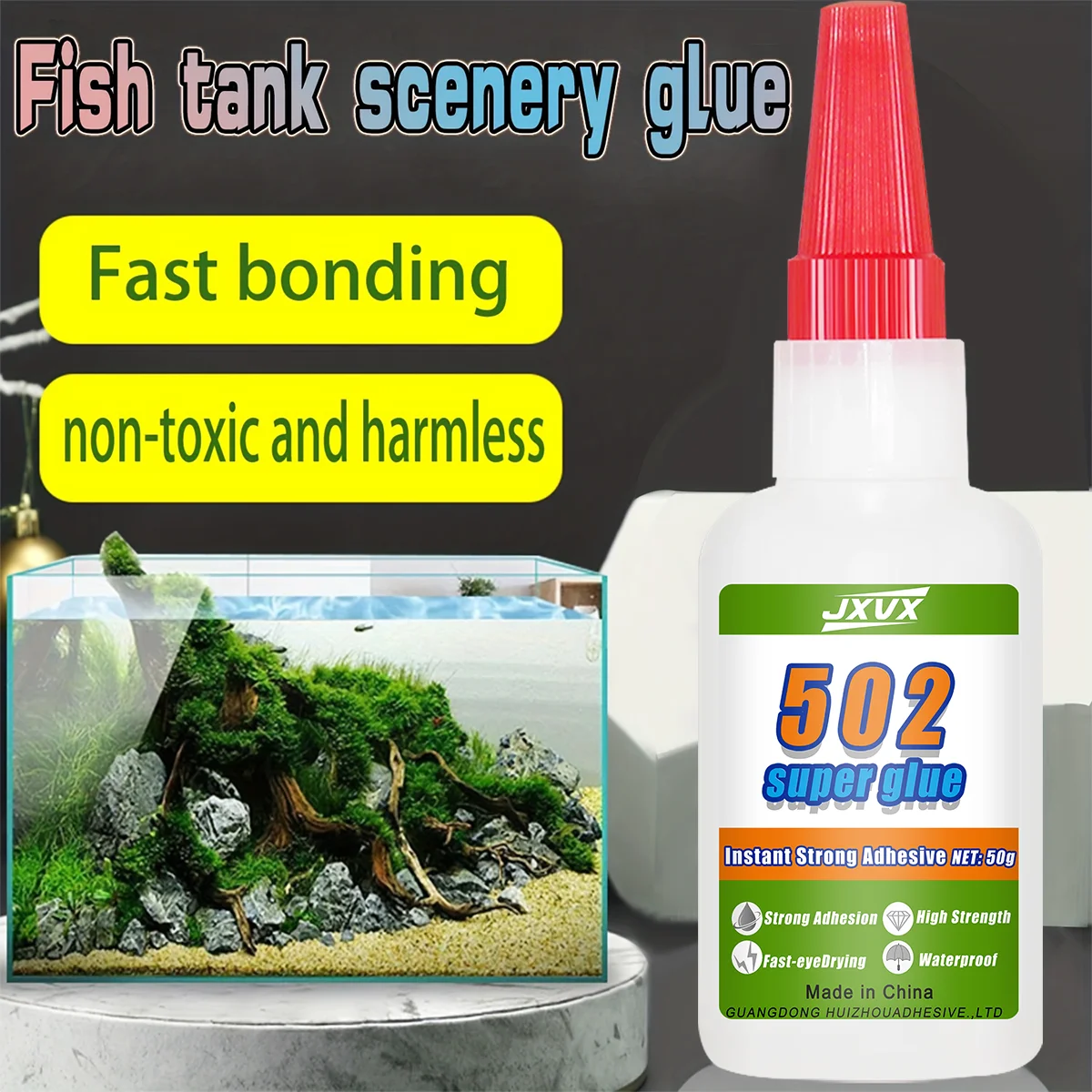 Nuevo 502 Super Power Glue 5 Pack Fish Tank Scene Skeleton Glue Adhesivo para acuarios Instant Glue Metal Plástico Acrílico Cerámica Vidrio Goma.