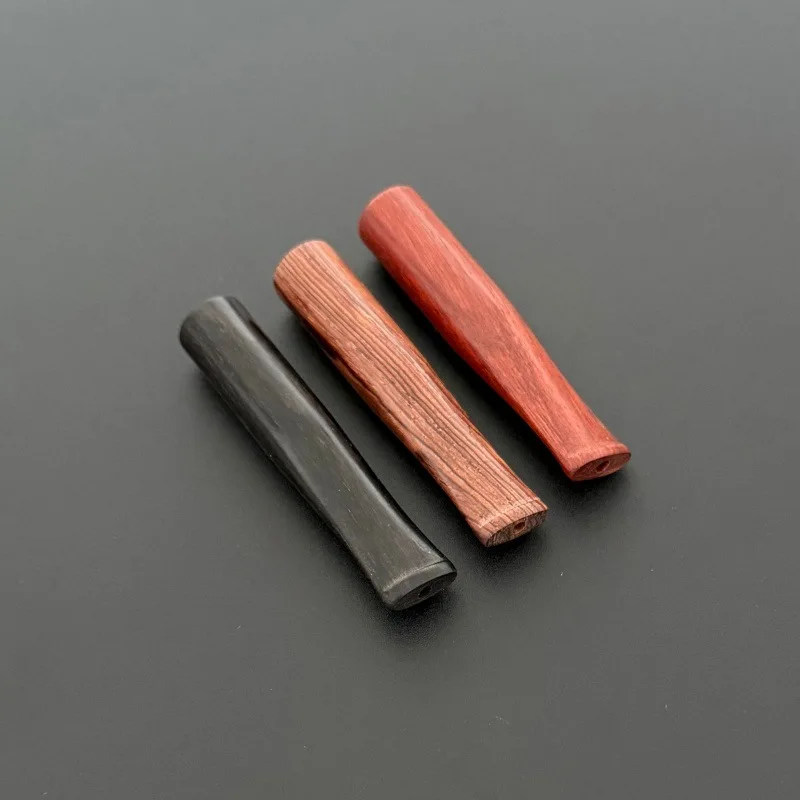 Rosewood Grain Metal Cigarette Holder Mouthpiece with Cycle-Type Pull Rod Filter Pipes