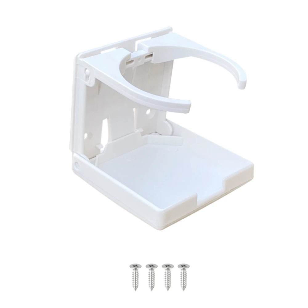 ABS plastica regolabile pieghevole tazza bevanda può portabottiglie supporto per Auto Auto barca camion RV Van Fishing Box (bianco)