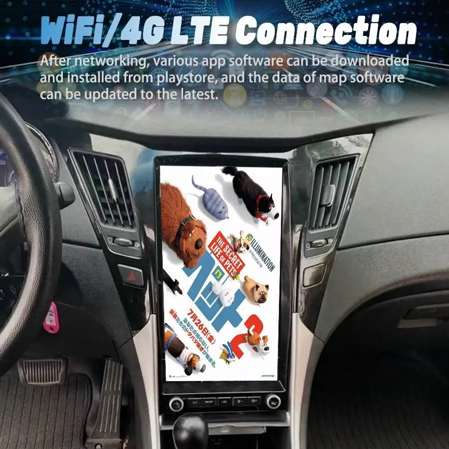 Android15 سيارة الوسائط المتعددة مشغل فيديو ستيريو لشركة هيونداي سوناتا 8 2010-2014 السيارات نظام تحديد المواقع نافي اللاسلكية CarPlay DSP مسجل شرائط