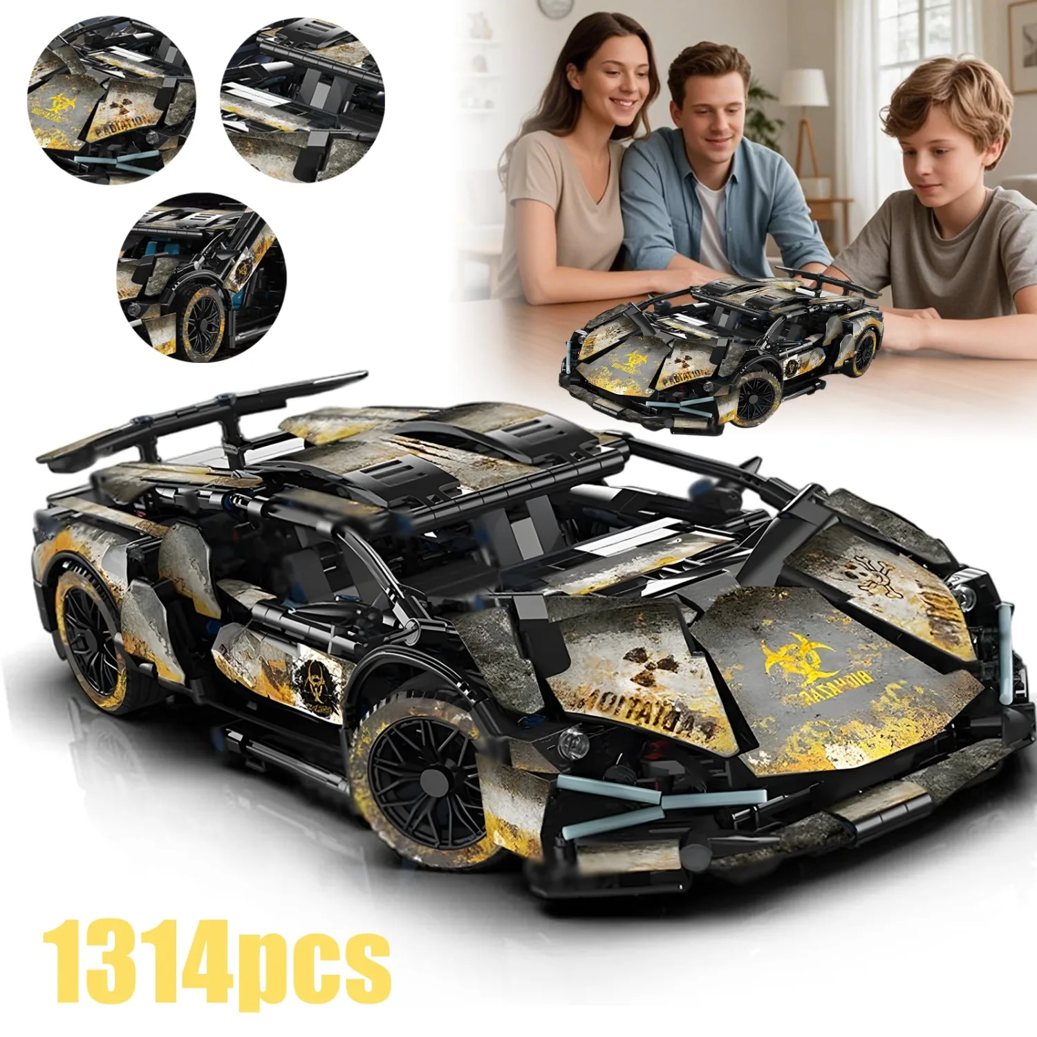 1314-teiliges Sportwagen-Bausteinset – Detailliertes Modellbausatz für Auto-Enthusiasten |   Ideales Geschenk für Erwachsene & Jugendliche |   Sammlerstück mit beweglichen Teilen und realistischem