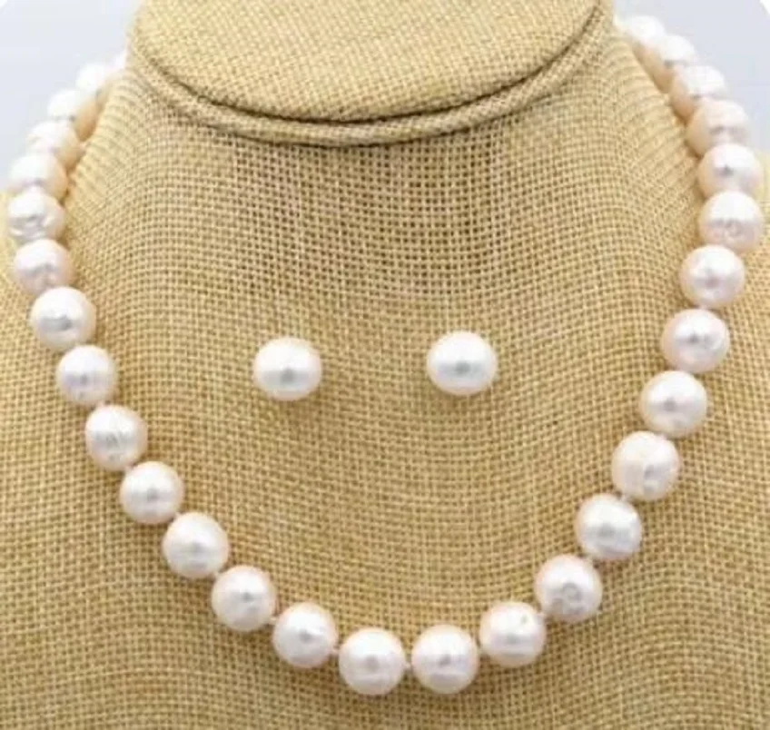 Real photo huge AAA 10-11mm Nanhai natural white pearl necklace 14K Jin Kela exquisite jewelry gift.