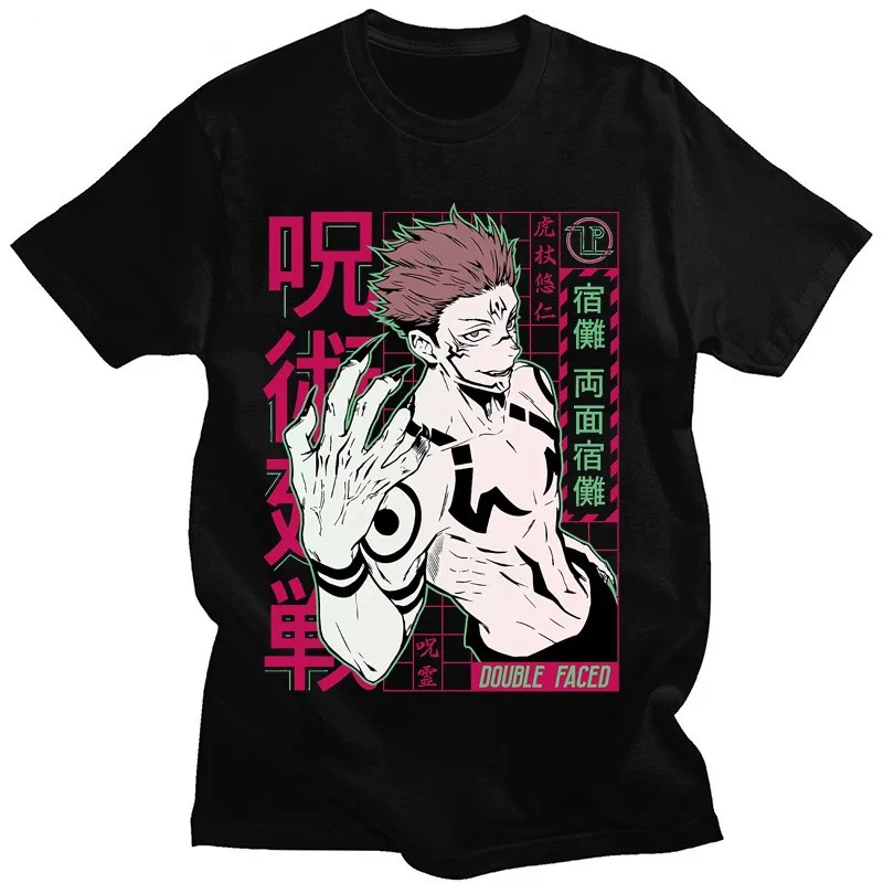 

Riman Jujutsu Kaisen Spell Return To Fight Both Sides Nuo Pure Cotton Men's and Women's Short Sleeve Summer T-Shirts