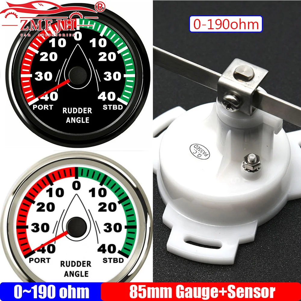 

ZMFJH 12 В/24 В указатель 85 мм индикатор угла руля 0-190 Ом датчик угла руля для измерения угла лодки морской яхты PORT-STBD-40