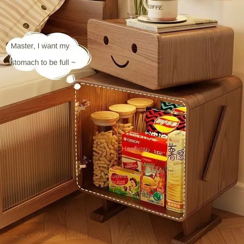 

Japanese Solid Wood Bedside Cabinet Bedroom Locker Living Room Creative Side Cabinet Side Luxury Mesa De Noche Home Furniture