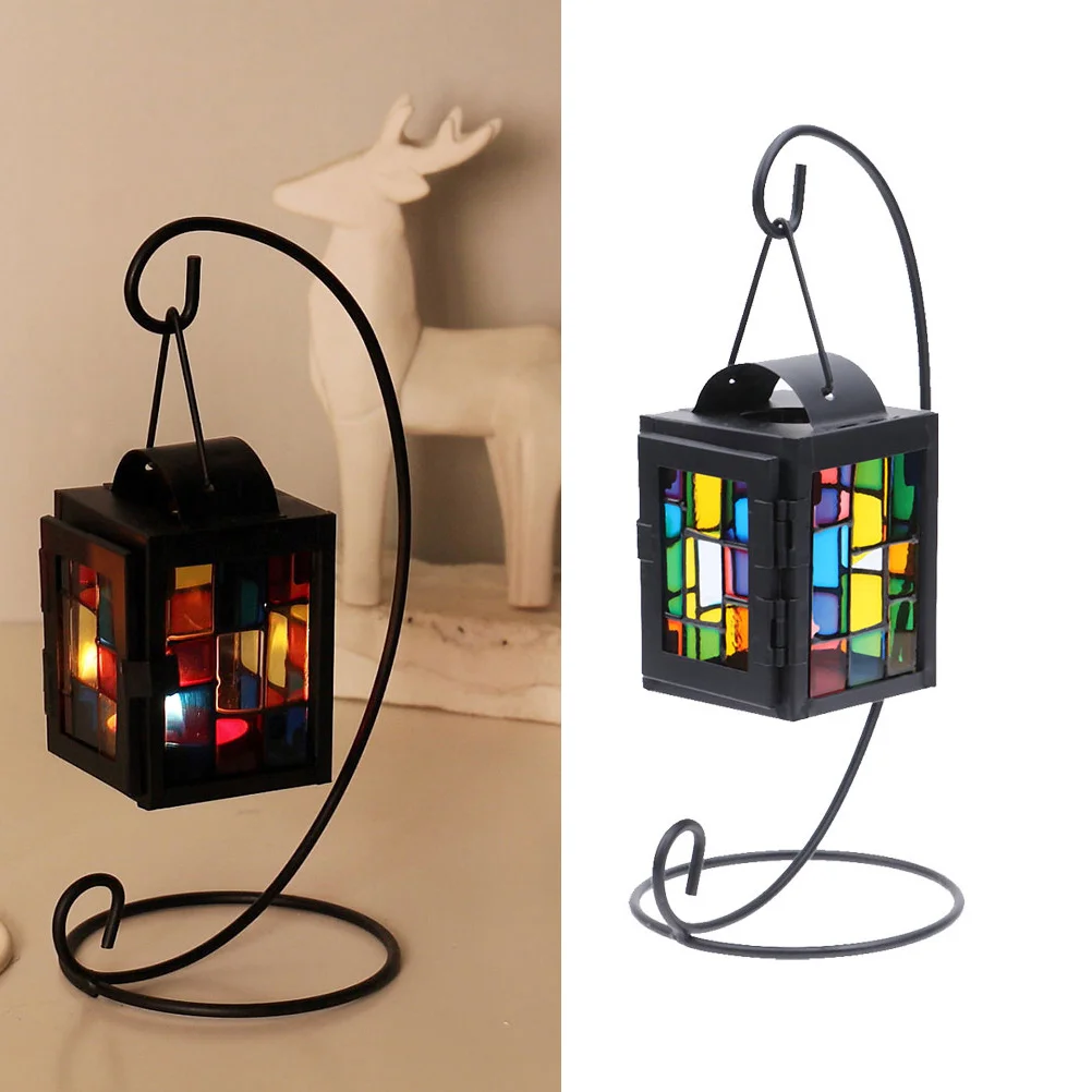 

Wrought Art Candlestick in Vintage Style Thickened Iron Build for Indoor Outdoor Decoration Romantic Photo Prop Living Space