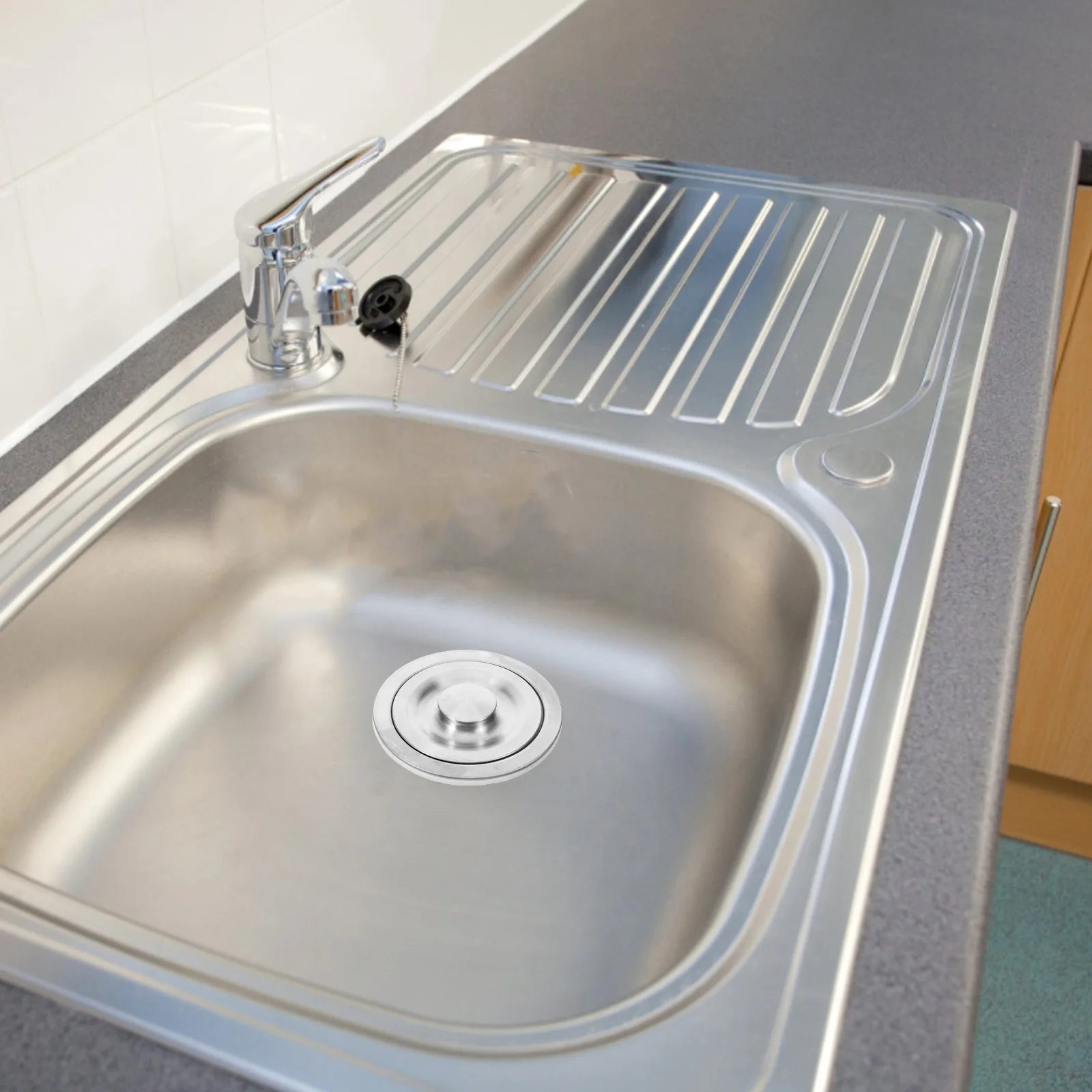 Stainless Steel Drain Assembly Round Design Dishwasher Safe For Kitchen Sink Strainer Durable Rustproof Drain For Home