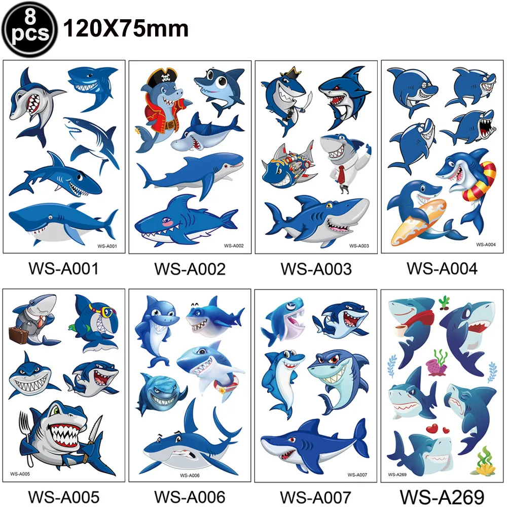 Shark Party Favors Shark Straws Shark Bracelets Wristbands Tattoos Keychains Under the Sea Party Shark Birthday Party