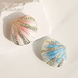 SIQIZHOU Shell Hand Painted Enameled Jewelry Trinket Box Animal Figurines Jewellery boxes Hinged Collectibles Ring Holder