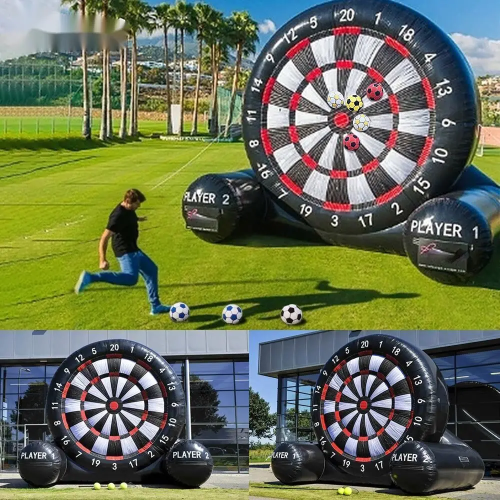 

Outdoor Activities 4m 13ft tall Giant Inflatable Soccer foot Darts kids and adults Kicking dartboard Carnival Sport Games