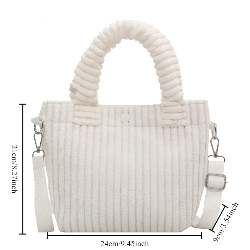 حقيبة يد نسائية شتوية سروال قصير حقيبة يد صغيرة نسيج أجنبي كتف واحد حقيبة يد كروس حقيبة دلو بسيطة #4