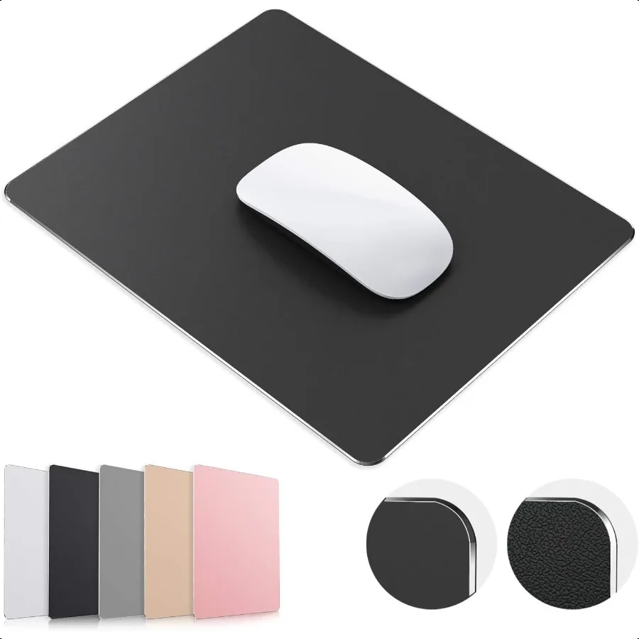 

Mouse Pad Black Hard Metal Aluminum Mouse Pad Premium DualSide Waterproof Fast and Accurate Control Mousepad for Office Home an