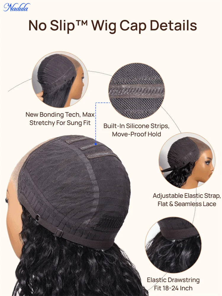 Nadula Burmese Curly Glueless Wig with Finger Coils End Chestnut Brown Ombre 7x5 Pre Cut HD Transparent Lace Pre Bleached Knots 100% Human Hair Wig with Drawstring Ready to Wear Suitable for All Heads Size view 8
