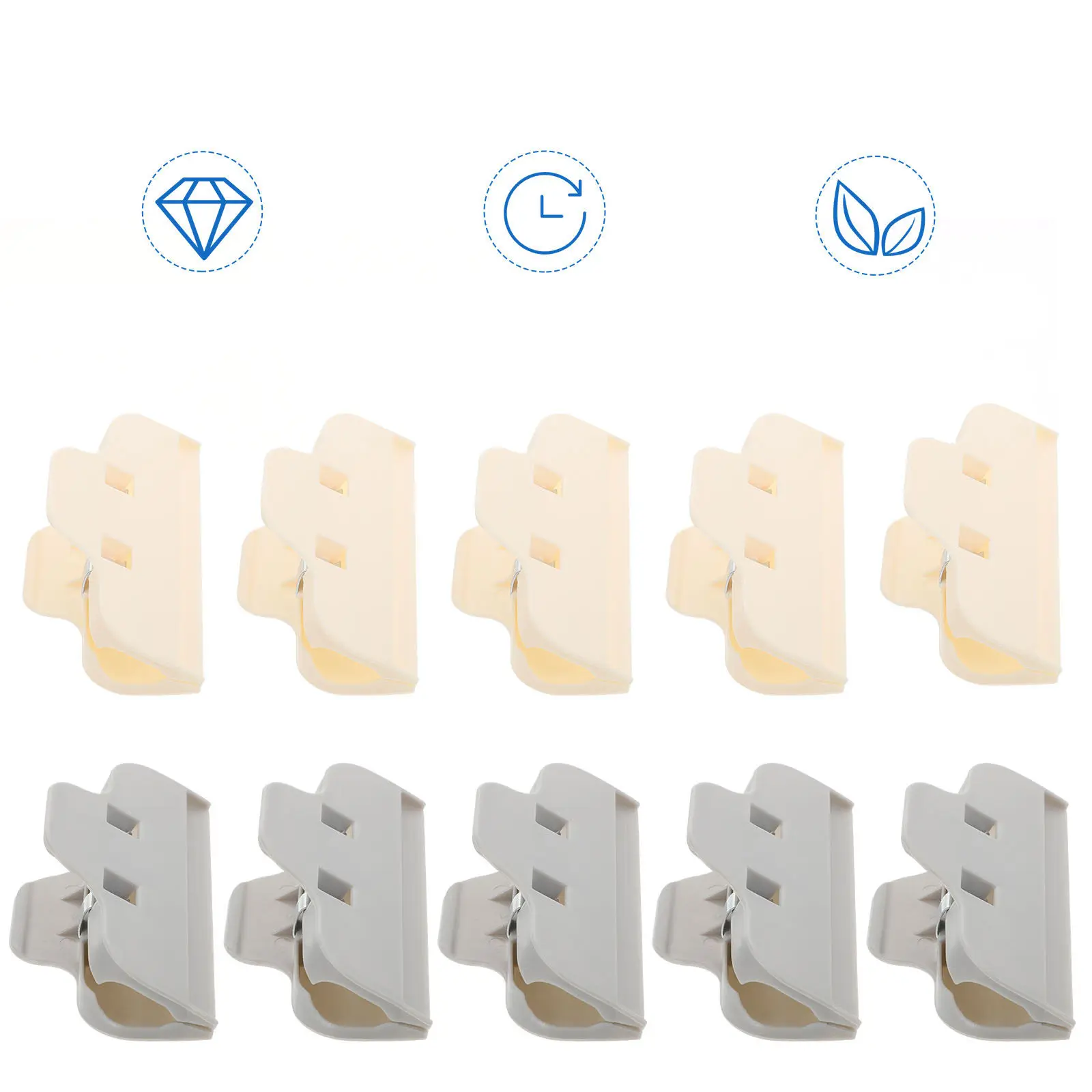 

10 шт. портативных зажимов для пакетов: эффективные герметизирующие клипсы для хранения продуктов, защита от влаги и пыли, идеально подходят для кухонной кладовой