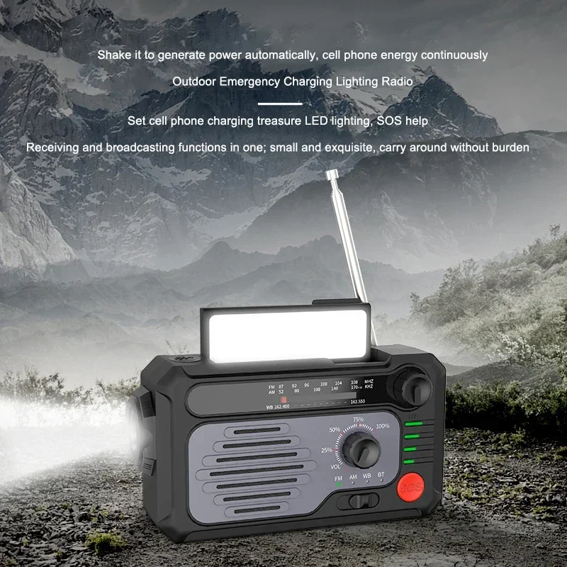 CENTRALINTEL Portable Weather Radio for AM FM NOAA Weather Radio SOS Outside Radio 2000mAH Cell Phone Charger Solar Power