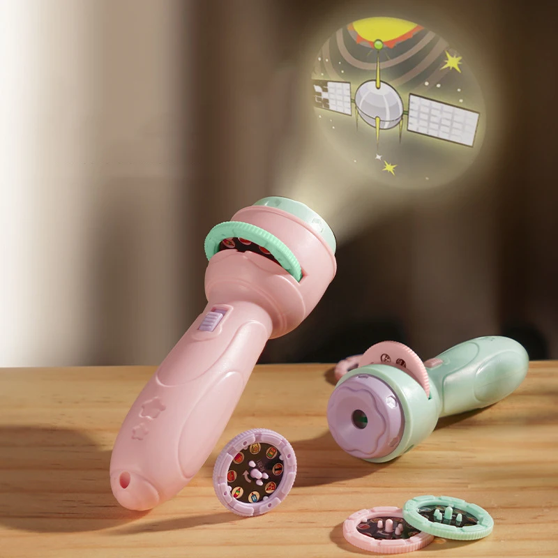 Baby Projector Torch Cartoon Projection Flashlight Early Education Cognition Before Bedtime Story Book 80 Patterns Luminous Toys