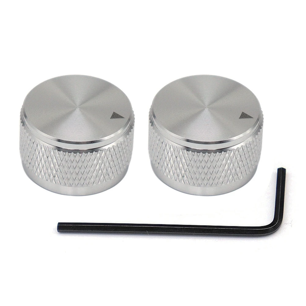 1 Stück/2 Stück Aluminium-Gitarren-Metallknöpfe, 6 mm Metall-Topfknöpfe mit Anzeige und Stellschraube für Gitarre/Bass/Audioausrüstung – Detail 5