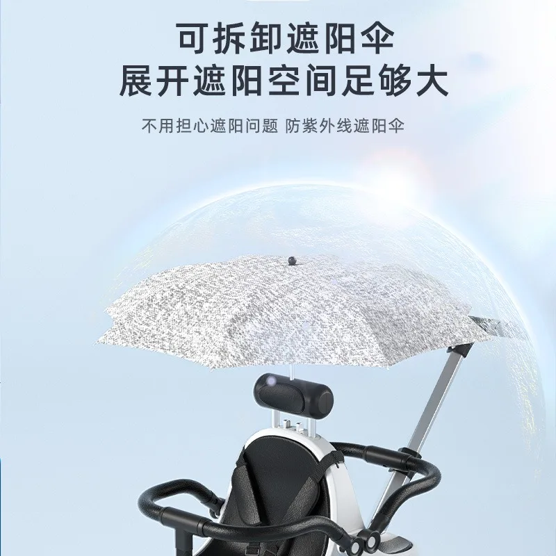 عربة أطفال توأم للمشي قطعة أثرية مزدوجة خفيفة الوزن وقابلة للطي ذات مناظر طبيعية عالية الحجم عربة أطفال للأطفال #4