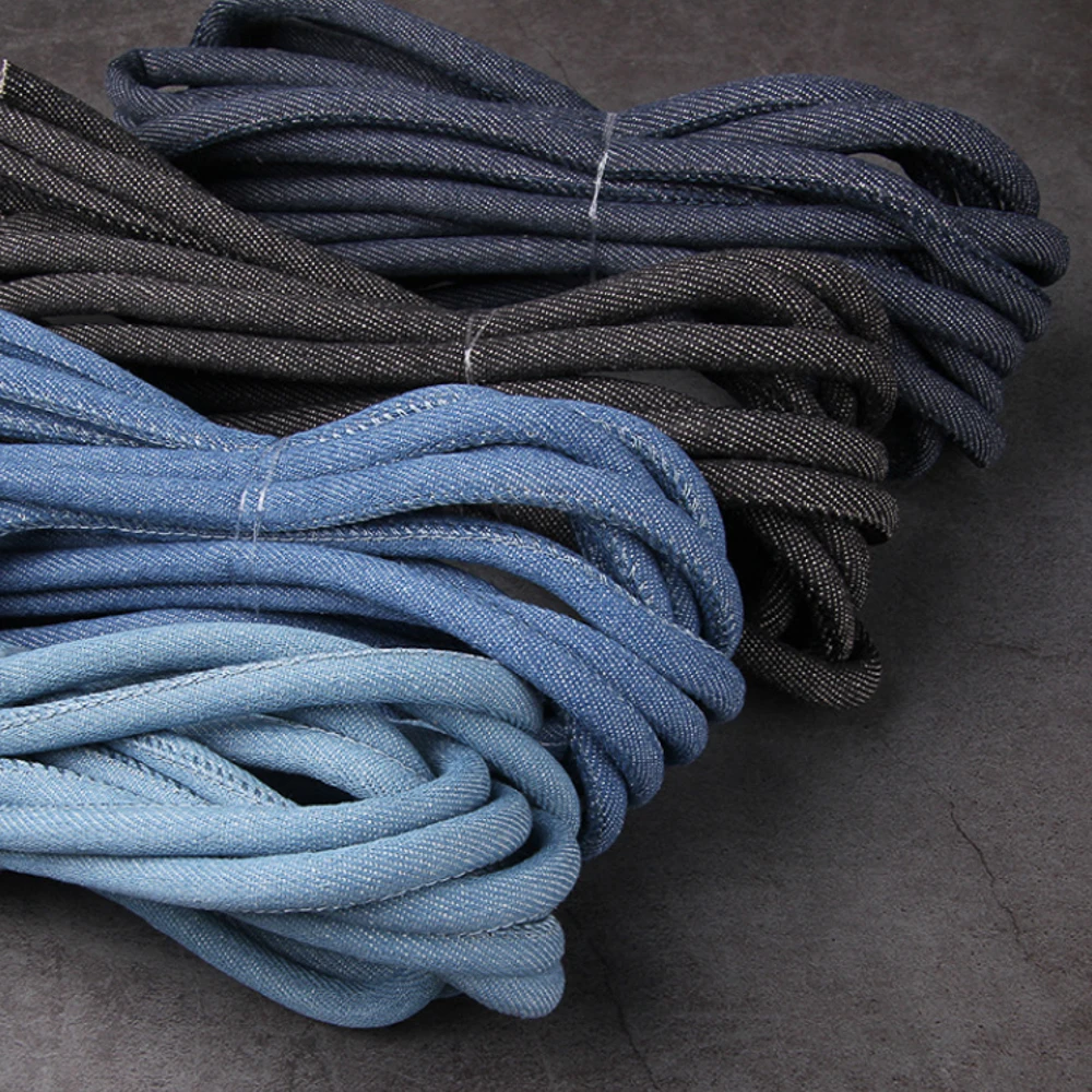 REGELIN 2m 4/5/6/8mm Denim Strap round Cord Cowboy Fabric Rope for DIY Crafts Necklace Bracelet Making Home Decor Findings