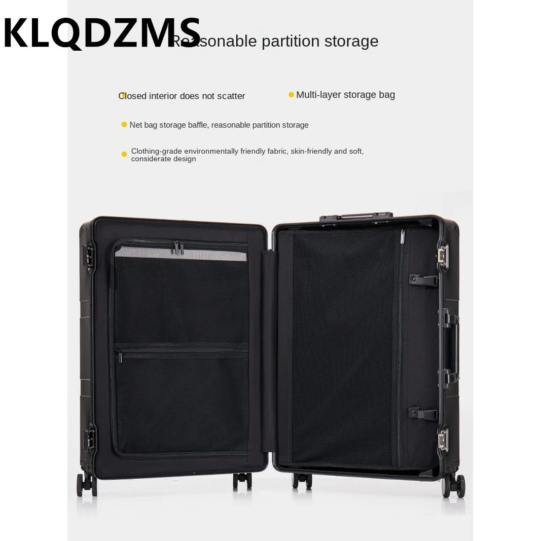 KLQDZMS-Valise à roulettes en alliage d\'aluminium et de magnésium, boîte d\'embarquement, boîte à roulettes, 20 po, 24 po, 28 po