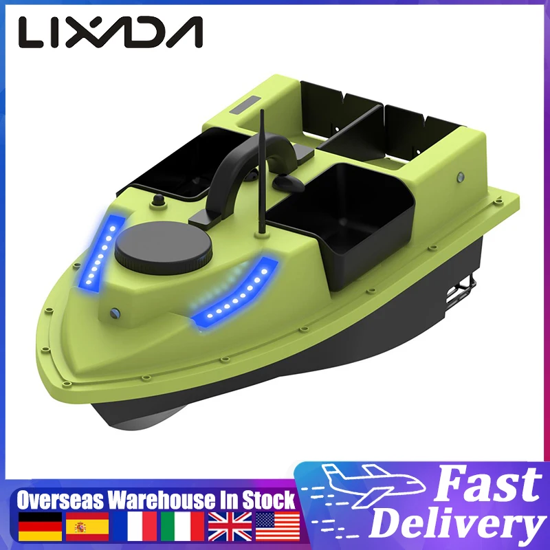 GPS RC Bait Boat 500M Wireless Remote Control Fishing Bait Boat Fishing Feeder Boat Ship with 4 Bait Containers 2KG Load