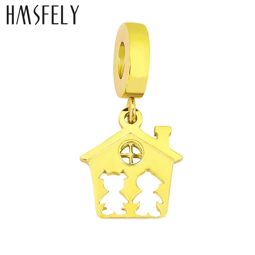 HMSFELY Stainless Steel Warm House Pendant For DIY Bracelet Necklace Jewelry Making Accessories Bracelets Parts