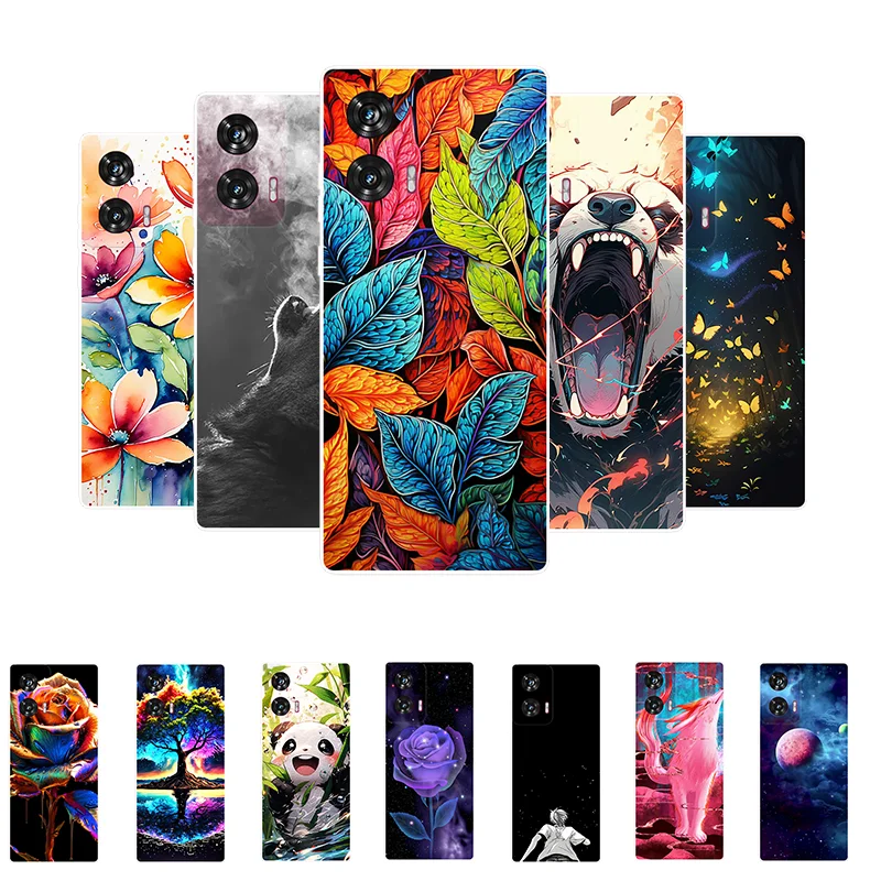 For Moto Edge 50 Fusion Case Edge50Fusion Leaves Panda Soft Silicone Back Cover for Motorola Moto Edge 50 Fusion 5G Phone Case