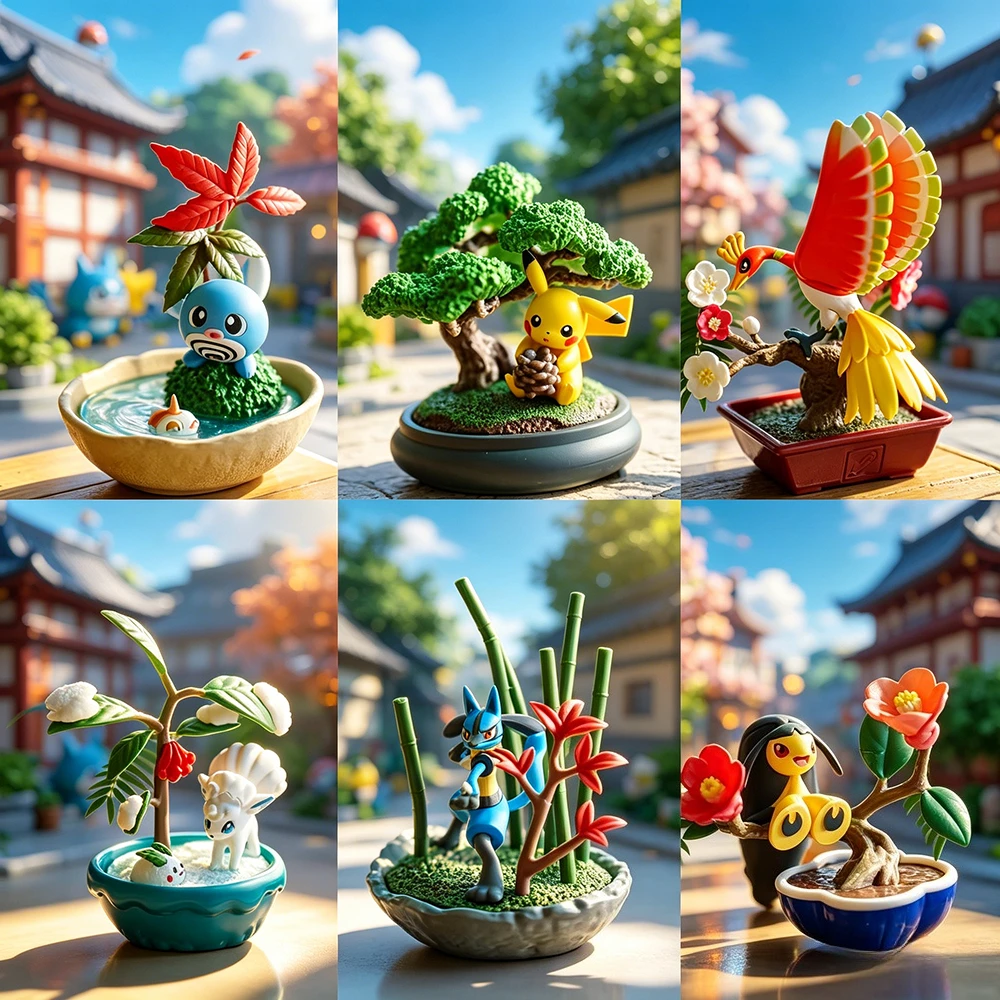 8cm Anime 6 Stück/Set Pokemon Figuren Lucario Ho-Oh Pikachu Actionfiguren PVC Statue Modell Sammlung Spielzeug Geschenke