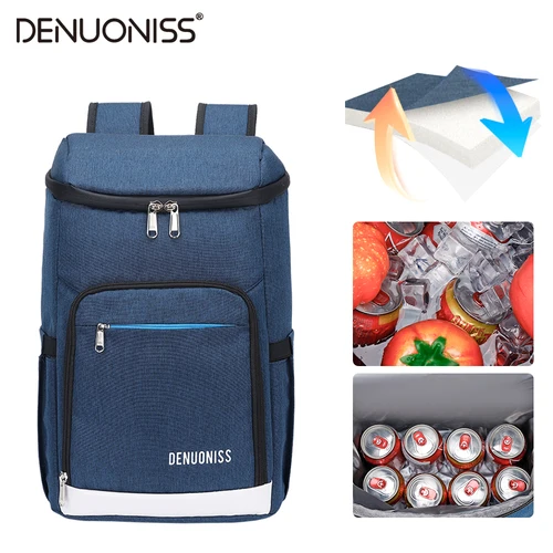 Imagen 1 del producto Mochila térmica DENUONISS, bolsa térmica aislante para nevera, bolsa refrigerada portátil impermeable gruesa con abridor de botellas