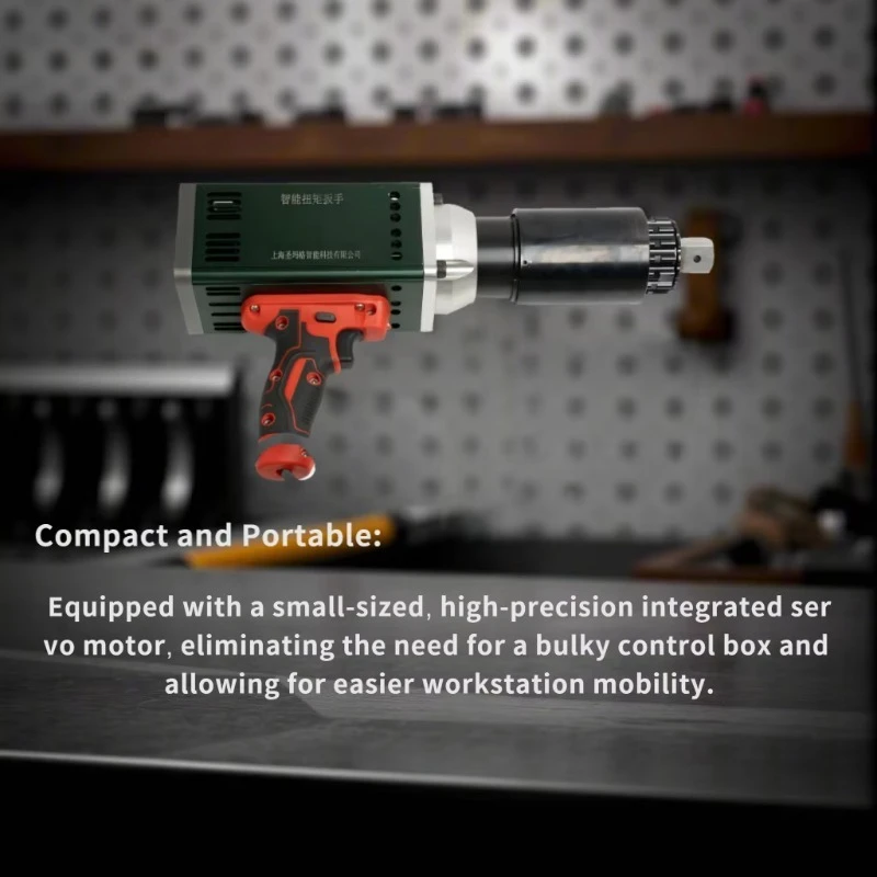 Electric Torque Wrench Custom Bent Handle Servo Precision Tool for Confined-Space Industrial DIY Assembly 2000N.m Max Torque