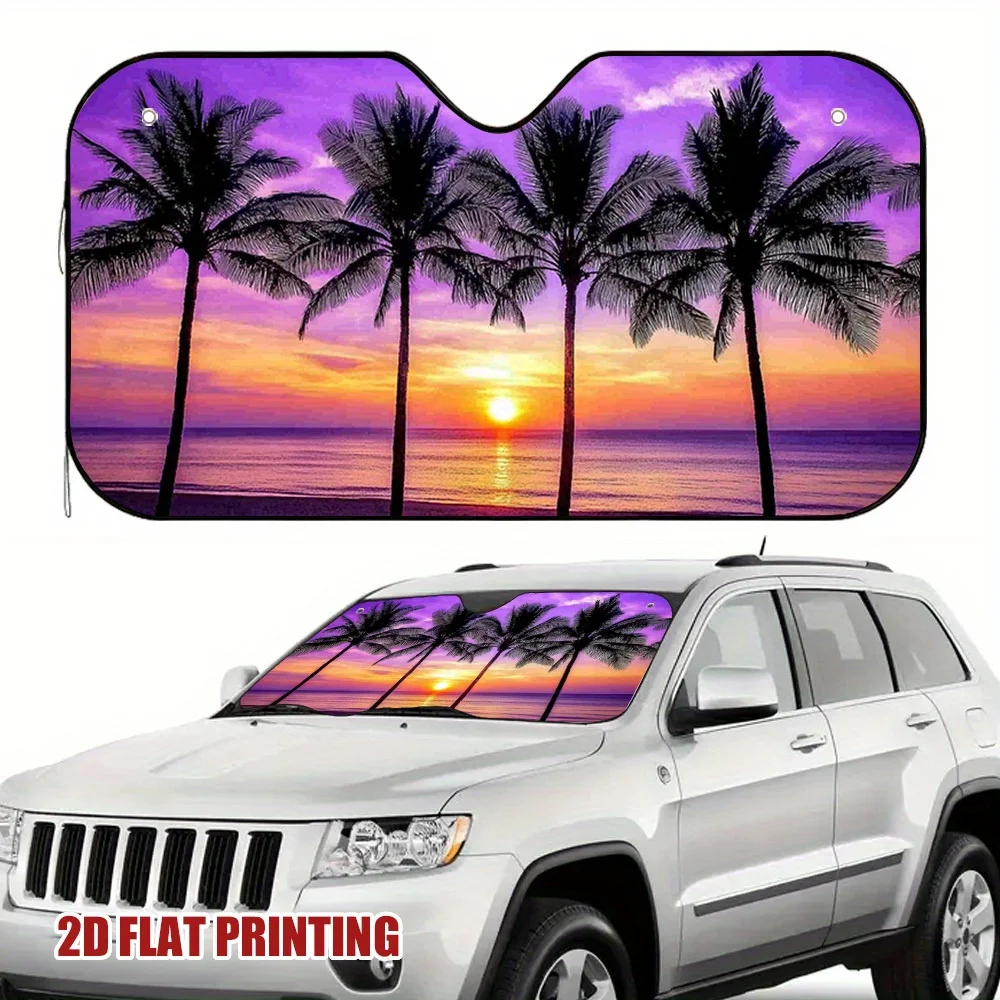 Pare-soleil pour voiture Tropical Bliss, conçu pour contrôler les niveaux de lumière solaire les jours ensoleillés et garder l'intérieur au frais, 1 pièce
